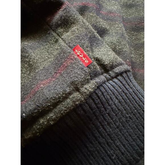 LEVI'S Black Striped Wool Varsity Jacket Mens sz XL - Picture 8 of 13